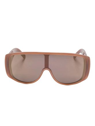 Maison Margiela Zonnebril met shield montuur - Bruin