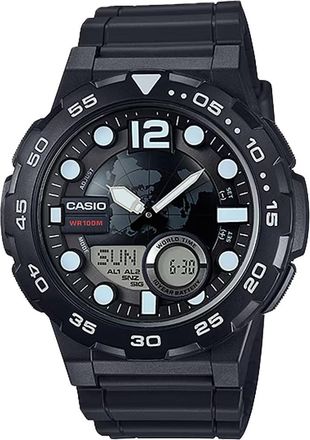 Casio Mens Analog-Digital Watch with Black Dial - AEQ-100W-1AV