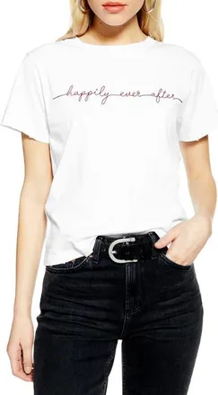 Topshop Happily Ever After Tee in White at Nordstrom, Size 6