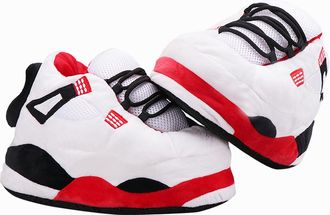 Generic WEIRTA Warm Plush Sneaker Slippers, Trendy Anti-Slip Furry Soft House Shoes Fluffy Unisex Comfy Home Slides One Size Fits Most Indoor Outdoor, White, 