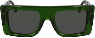 Victoria Beckham VB Monogram 51mm Rectangular Sunglasses in Transparent Green at Nordstrom Rack