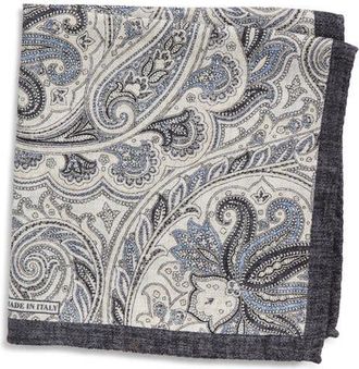 Nordstrom Paisley Silk Pocket Square in Black at Nordstrom