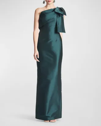 Sachin & Babi Bonnie One-Shoulder Bow Column Gown