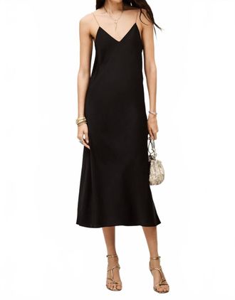 BA&SH Chiara V-Neck Midi Dress In Black