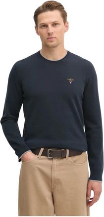 Aeronautica Logo-detail Sweater - Heren - Sweatshirts - Blauw - M - Katoen - Hoodies & sweatvesten