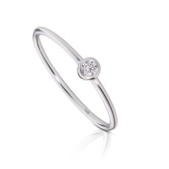 MAX + STONE 14k Gold Solo Lab Grown Diamond Bezel Ring