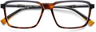 Etnia Barcelona Santa Rosa Rectangular Tortoiseshell Acetate Eyeglasses with Slim Black Temples