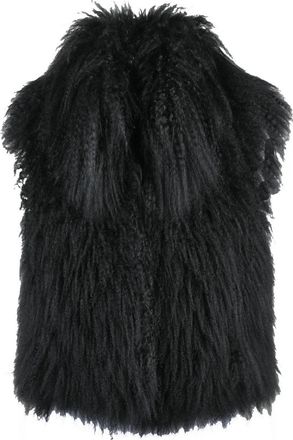 Emporio Armani Mongolian Shearling Gilet With Discreet Hook-And-Eye Closure