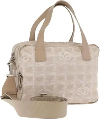 Chanel Pre-owned Handbags, female, Beige, Size: ONE SIZE Pre-owned Nylon Handbag