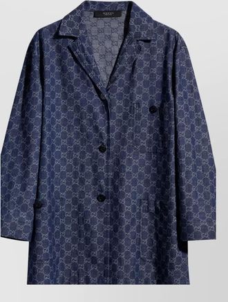 Gucci denim gg jacquard single-breasted jacket