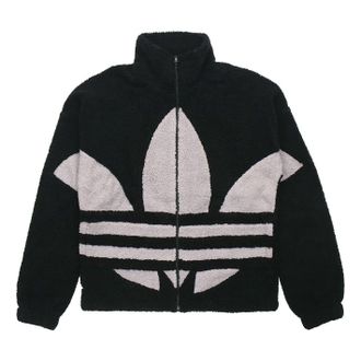 adidas originals Contrasting Colors Large logo Pattern lambs wool Jacket Black GC8695