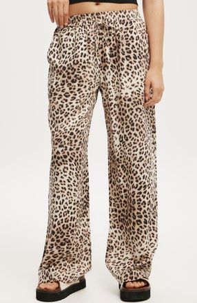 Cotton On Womens Haven Wide Leg Pant in Leopard at Nordstrom, Size 0
