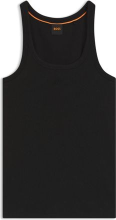 BOSS Racer-back tank top in stretch cotton