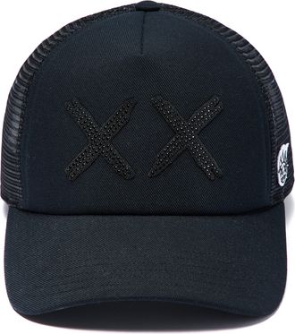 Cult of Individuality BLACK CRYSTALS MESH TRUCKER HAT XX LOGO