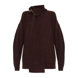 Sportmax Feltro Wool Sweater - Dames - Coltruien - Bruin - XS - Wol - Truien & Vesten