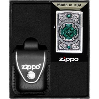 OEM Juego De Encendedores Zippo Cruz Verde Celta Regalo N.&ordm; 3