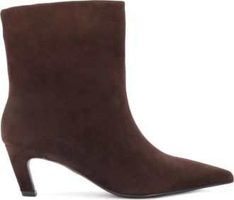 Kazar Su&egrave;de Instaplaarzen met Verlengde Neus - Dames - Laarzen met Hak - Bruin - 35 EU - Su&egrave;de - Schoenen