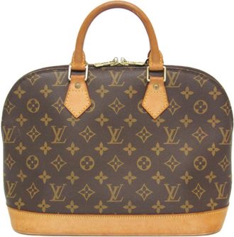 Louis Vuitton Alma Brown Canvas Handbag (Pre-Owned)
