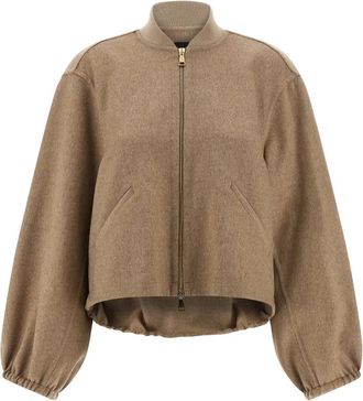 Fabiana Filippi Truien & Vesten, Dames, Beige, 2Xs, Cashmere Bomber Jacket