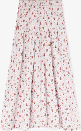 Ganni Peachskin Skirt in Printed Denim - Size 10/12 Organic Cotton