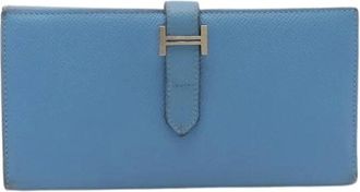 Herm&egrave;s Pre-owned Epsom Bearn 2Plis Trifold Wallet - - Pre-owned - Donna - Blu - ONE SIZE