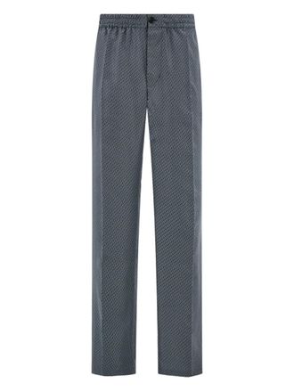 Ferragamo elasticated piping trousers - men - Silk - 50 - Blue
