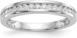 Diamond2Deal 14k White Gold Lab Grown Diamond Wedding Band Ring 0.33Ct Clarity- VS Color- G-H