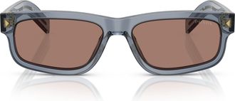 Prada 0pr B11s Rectangular Translucent Acetate Sunglasses