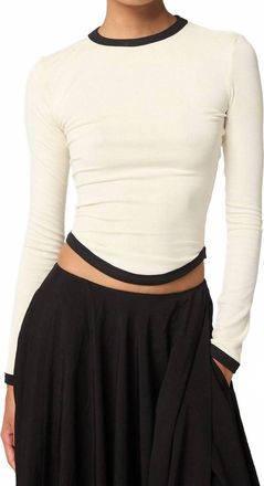 The Line By K Womens Simon Long Sleeve Top In Vanilla