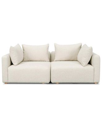 TOV Furniture Tov Furniture Hangover Cream Heavy Textured Fabric Loveseat