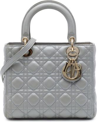Dior Pre-owned Dior Medium Pearlescent Lambskin Cannage Lady Satchel Ladies VDBNJC7W3U1WP7H6