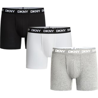 DKNY 3-Pack Stretch Cotton Boxer Briefs in Black/Bright White/Grey Hthr at Nordstrom, Size Xx-Large