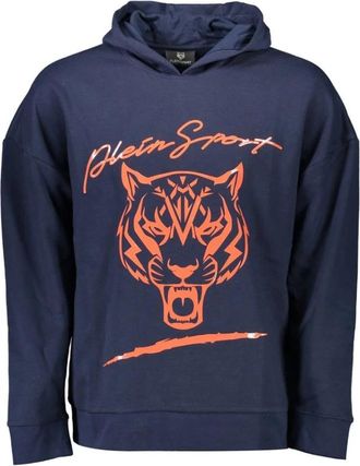 Plein Sport Blauwe Heren Sweater Dynamische Details - Heren - Sportshirts - Blauw - S - Katoen - Fitness