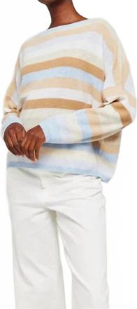 Brodie Doris Stripe Cashmere Sweater In Blue Mist