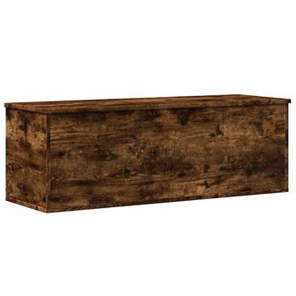 Berkfield Home Storage Box Smoked Oak 102x35x35 cm Engineered Wood in Brown | Size: 102 x 35 x 35 cm