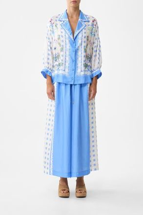 Camilla Shirt With Gathered Cuff in Midsummer Mosaics at Nordstrom, Size X-Small