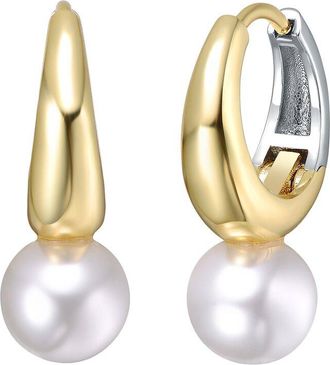Rachel Glauber Plated 10.4Mm Pearl Stud Earrings