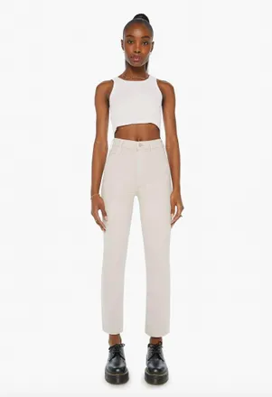 Mother The Hustler Flood Jean In Feather Grey