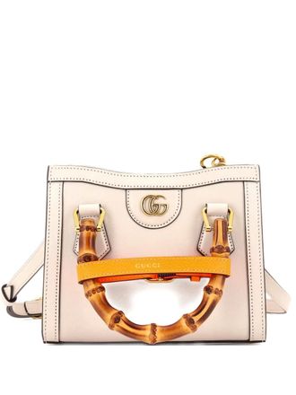 Gucci Diana NM Bamboo Handle Tote Leather Mini crossbody bag - Bianco