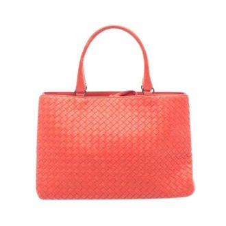 Bottega Veneta Pre-owned Handbags, female, Red, Size: ONE SIZE Pre-owned Intrecciato Leather Tote Bag