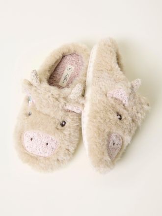 Fat Face FatFace Hettie Natural Highland Cow Novelty Slippers
