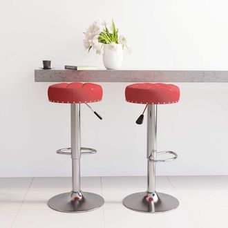 vidaXL Vidaxl - Taburetes De Cocina 2 Unidades Tela Rojo Tinto