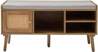 Calicosy Banco De Zapatos De 1 Puerta Con Fachada De Rat&aacute;n Y 3 Nichos Abiertos L100 Cm - Palmo