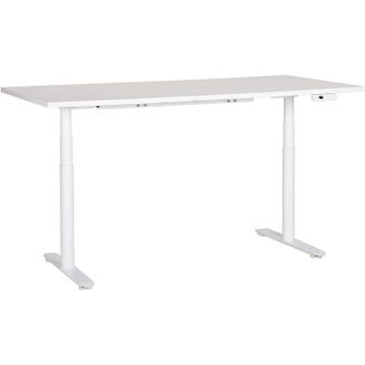 Beliani Beliani - Escritorio De Altura Regulable El&eacute;ctrico Dise&ntilde;o Moderno Patas Redondas 180 X 80 Cm Tablero Blanco Soporte De Acero Blanco Destinas