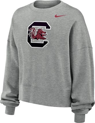 Nike Womens Phoenix (South Carolina Gamecocks) Oversized Crew-Neck Sweatshirt in Grey | W33302P787SCAR-DGH