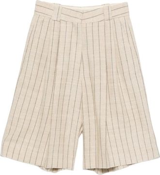 Blaz&eacute; Milano Serene Husul Striped Pleated Shorts
