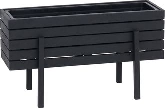 Hhg [nunca Usado] Jardinera Hhg-480, Maceta Para Flores Y Plantas, Para Interior Y Exterior, De Madera De Acacia Con Certificaci&oacute;n Mvg, 35 X 62 X 26 Cm, N