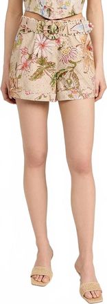 Hemant & Nandita Buckle Belt Shorts In Beige