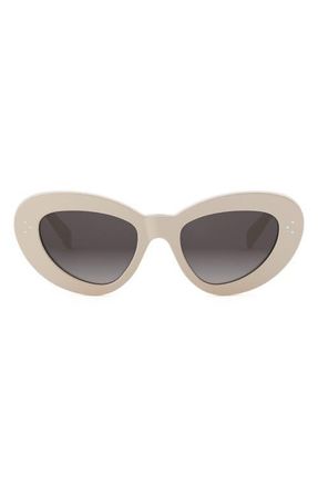 Celine Bold 3 Dots 52mm Cat Eye Sunglasses in Ivory/gradient Brown at Nordstrom