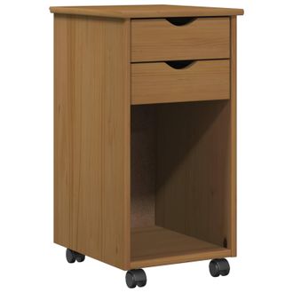 vidaXL Gabinete Rodante 34 X 39 X 65,5 Cm Pino Macizo Marr&oacute;n Miel Vidaxl